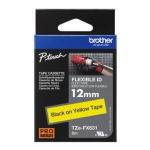 Brother TZE-FX631 Black on Yellow P-Touch Label Tape