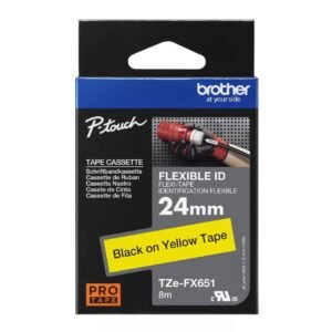Brother TZE-FX651 Black on Yellow P-Touch Label Tape