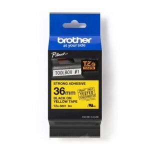 Brother TZE-S661 36mm x 8m Black on Yellow P-Touch Label Tape