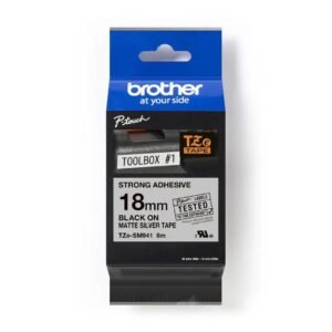 Brother TZE-SM941 18mm x 8m Black on Silver Matt P-Touch Label Tape