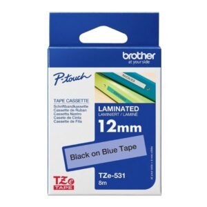 Brother TZE-531 12mm x 8m Black on Blue P-Touch Label Tape