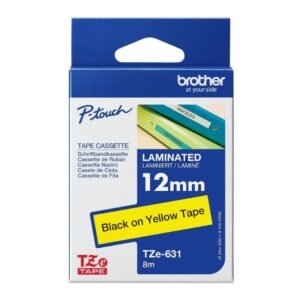 Brother TZE-631 12mm x 8m Black on Yellow P-Touch Label Tape