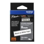 Brother TZE-S221 9mm x 8m Black on White P-Touch Label Tape